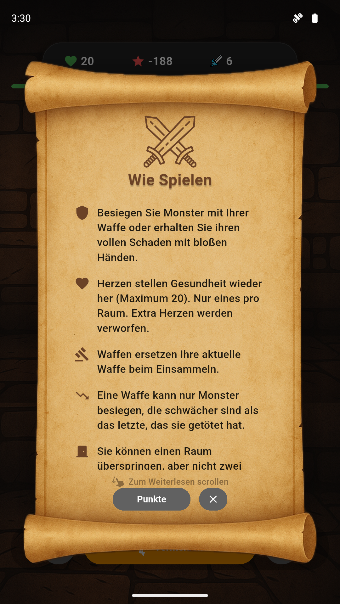 Lerne die Regeln in der App