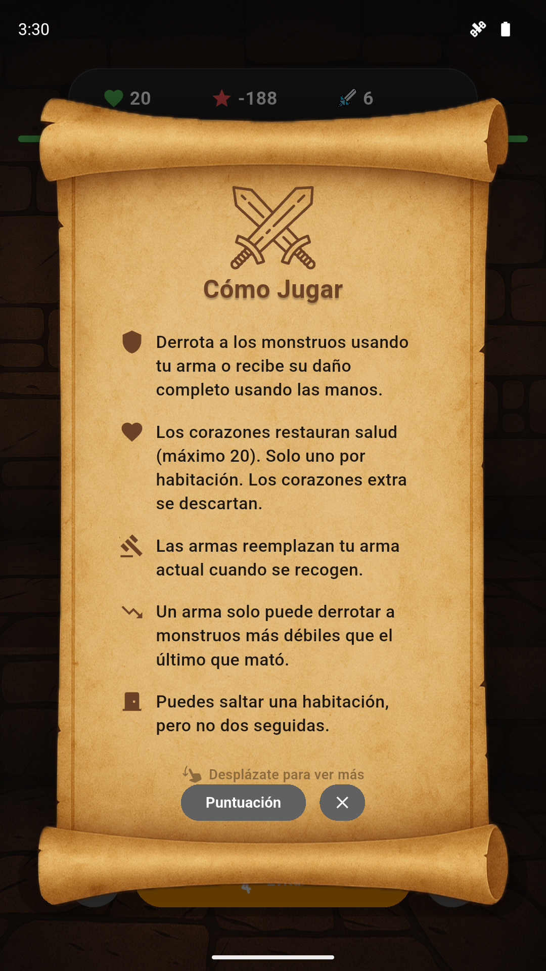 Aprende las reglas en la aplicación
